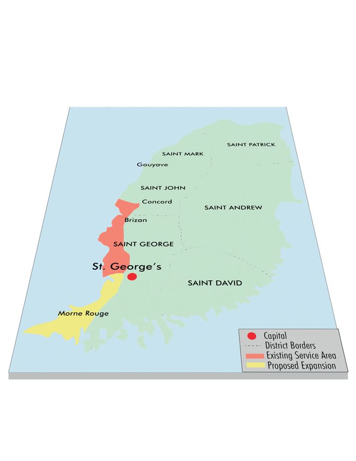 Dominica water supply project map