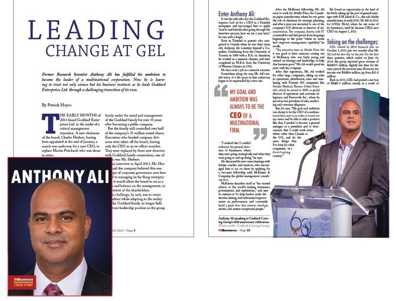 INBusiness magazine feature spread