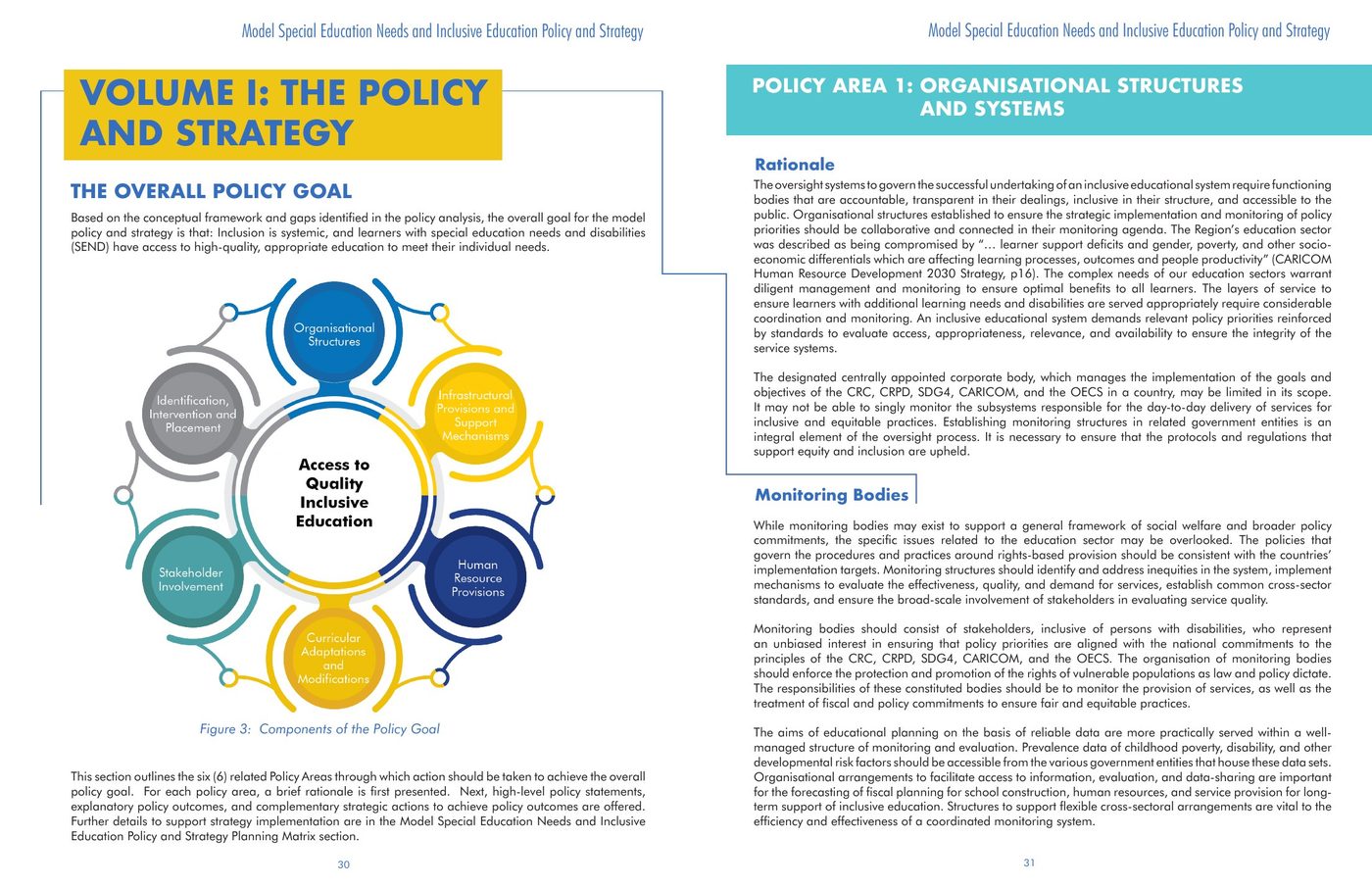 Components of the policy goal diagram spread